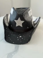 Black Rhinestone Star Cowboy Hat, Festival Cowgirl Hat