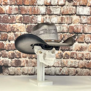 Bull-Hide Bangora Gray & Black Straw Cowboy Hat