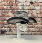 Bull-Hide Bangora Gray & Black Straw Cowboy Hat