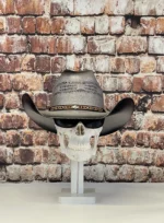 Bull-Hide Bangora Gray & Black Straw Cowboy Hat