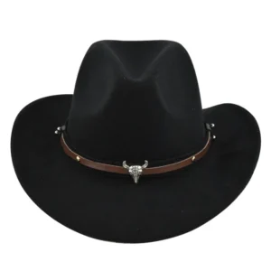 Cowhead Western Cowboy Hat Cornice Black