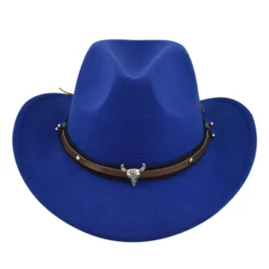 Cowhead Western Cowboy Hat Cornice Blue