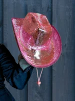 Disco Ball Cowboy Hat Handmade Sparkly Concert Rodeo Hat