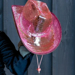 Disco Ball Cowboy Hat Handmade Sparkly Concert Rodeo Hat