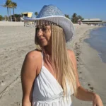 Rhinestone Cowboy Hat with Fringes Festival Disco cowgirl hat